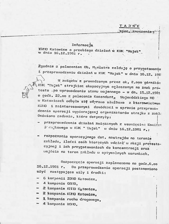 KARTY 25) Informacja Komendy Wojewódzkiej MO w Katowicach o