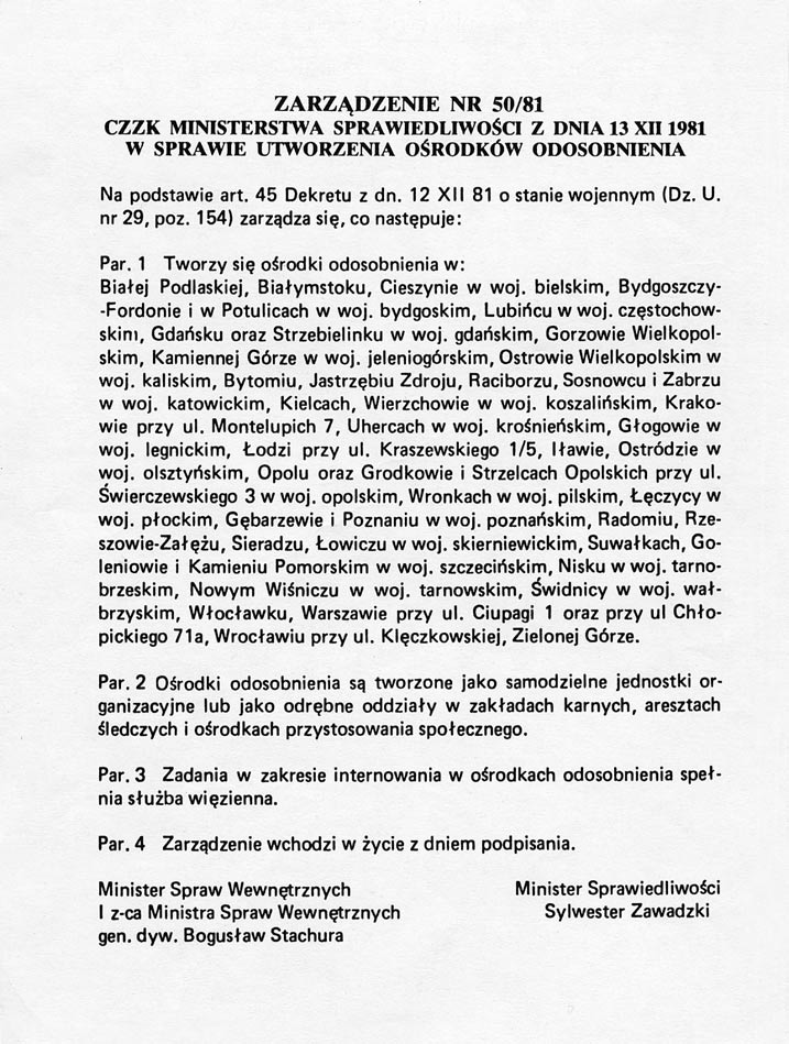KARTY 31) Zarzàdzenie nr 50/81 Centralnego Zarzàdu Zak adów Karnych Ministerstwa SprawiedliwoÊci