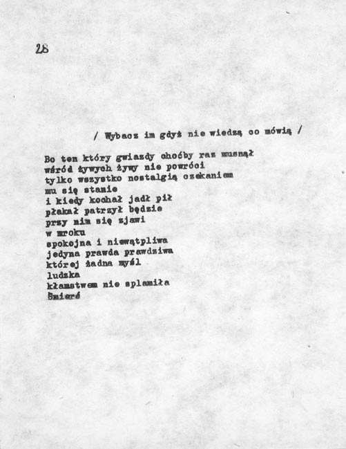 KARTY 53) Ok adka zbioru poezji Syn a mo e sen ijeden z wierszy Grzegorza Przemyka (podziemne wydawnictwo G os, Warszawa 1983). Zbiory prywatne.