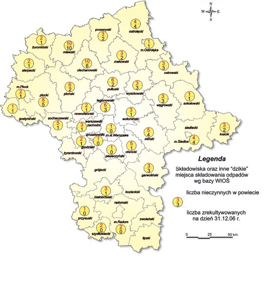 Wojewódzki Inspektorat Ochrony Środowiska - Raport 2006 Wykres 100. Rodzaj obiektu stanowiącego źródło zanieczyszczenia w województwie mazowieckim (wg rejestru na 31.12.2005 r.) Wykres 101.