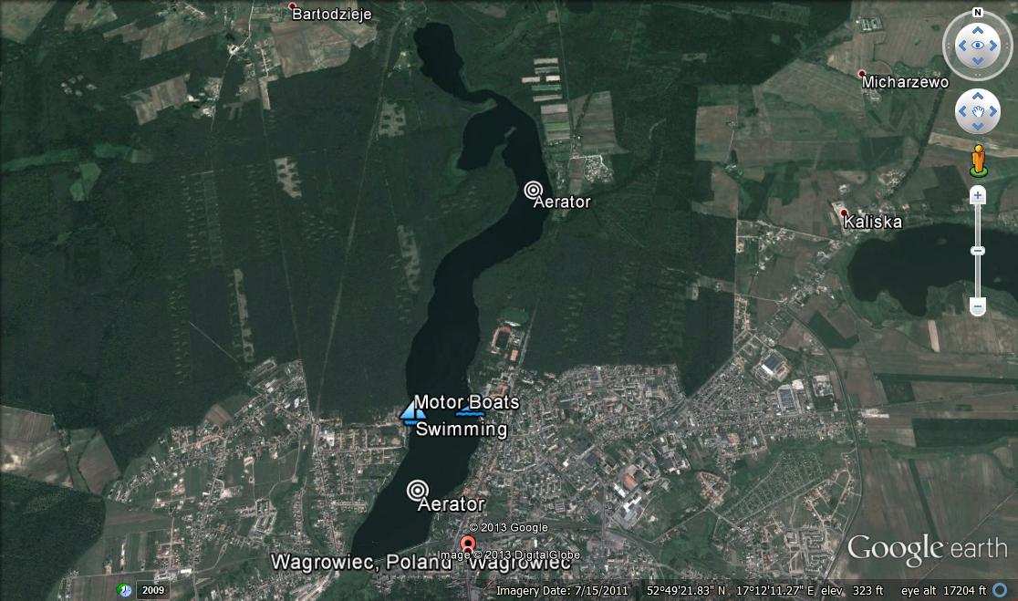 Lokalizacja aeratorów nad Jeziorem Durowskim 2.