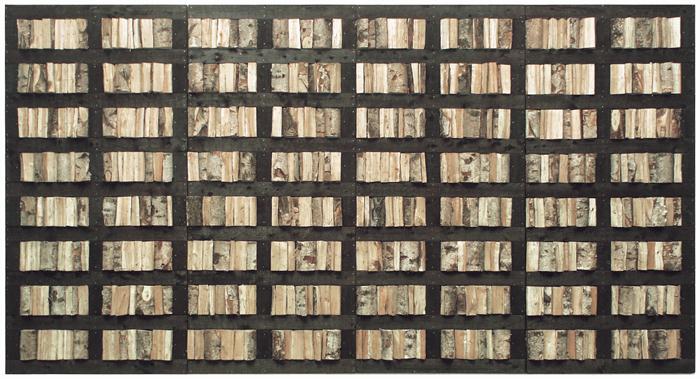 Drewniana tablica, 2001, drewno brzozowe,