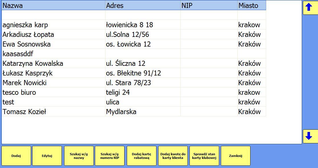 7. Tryb POS zakładce 'Lista klientów') a następnie w zakładce 'Dokumenty sprzedaży' zaznaczyć na liście błędny dokument, wybrać 'Zmiana klienta' i wskazać poprawnie wprowadzone dane klienta.