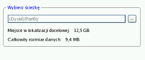 32 Kliknij przycisk Oblicz w celu oszacowania rozmiaru danych wynikowych. 8. W oknie wyboru typu lokalizacji docelowej wybierz metodę zapisu danych.