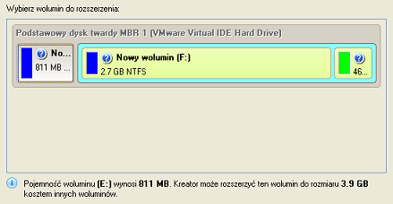 49 4. Wybierz wolumin, z którego ma zostać zabrane miejsce logiczny. 5.