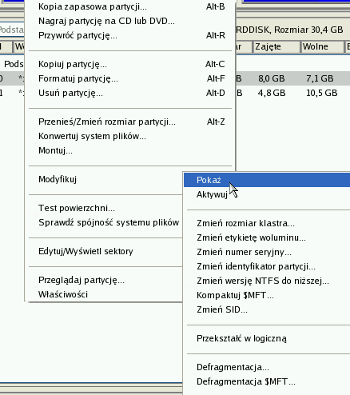 W menu startowym Linux wybierz Partition Manager. 3. W oknie głównym, w Widoku dysku wybierz partycję Windows, której nie da się uruchomić. 4.