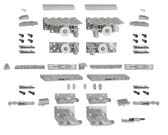 aluminiową ( 33 i 3) 4 x ogranicznik do elementów jezdnych 2 x ogranicznik do elementów prowadzących 1 x instrukcja montażu estaw do szaf 2-drzwiowych z Silent System (amortyzacja zamykania i