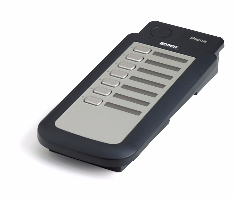 Plena Voice Alarm System Przegląd systemu pl 23 3.4.3 Klawiatura Każdy router może rozszerzyć system o dodatkowe 6 stref nagłośnieniowych.