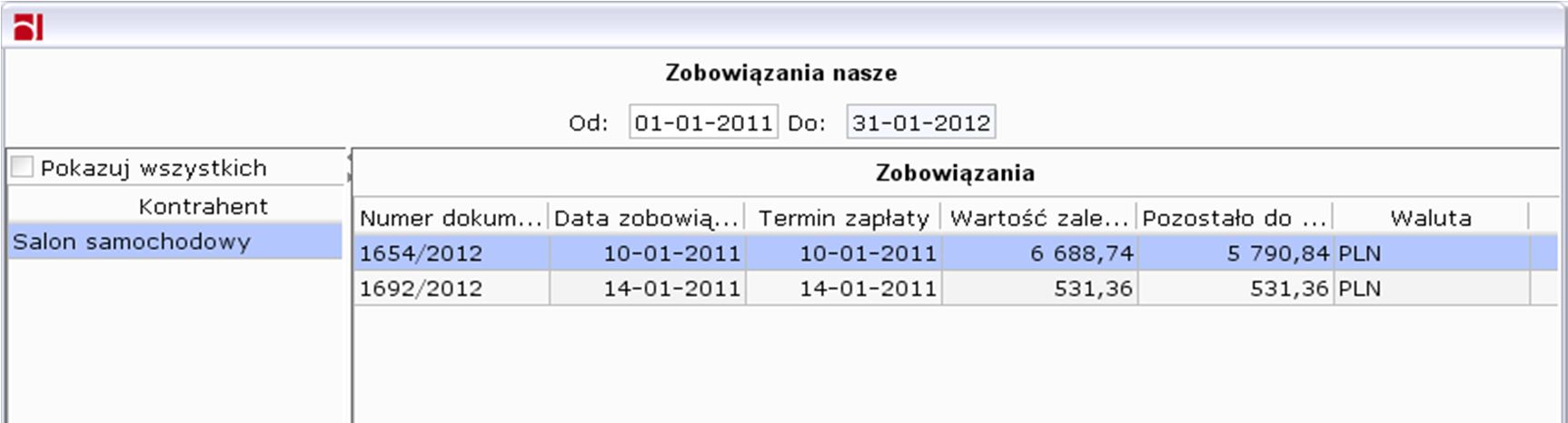 3.14. Płatności kontrahentów Opcja służy do