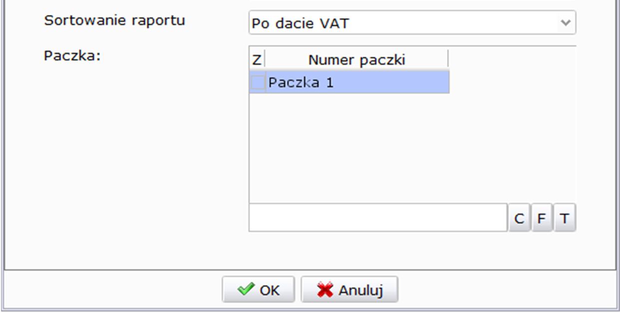 Rejestr sprzedaży VAT szczegółowy z grup.