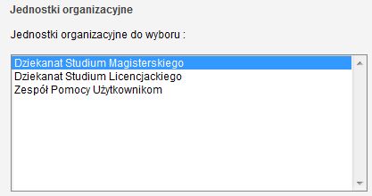 organizacyjna wraz z numerem indeksu studenta. Do wyboru: 1.