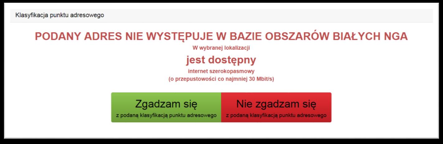 Formularz konsultacji społecznych białych punktów adresowych Zaznaczenie opcji Nie zgadzam się z podaną klasyfikacją punktu adresowego oznacza, że według wiedzy uczestnika konsultacji, w tej