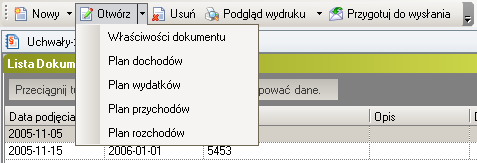 ustalenie szczegółowej zawartości każdego z załączników do projektu. Odbywa się to poprzez wskazanie jednej z pozycji w tej sekcji, a następnie odpowiednie zaznaczenia w sekcji Kolumny dla załącznika.