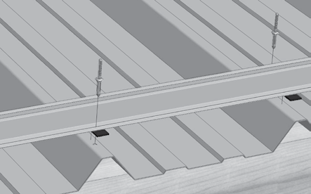 B5.6 Zestaw do mocowania dla dachu krytego blachą trapezową Niniejszy zestaw do mocowania dla dachu trapezowego jest przeznaczony do blachach trapezowych.