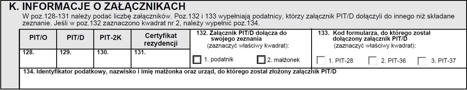 Wypełnienie części J nie jest obowiązkowe, ale podatnik może wyrazić zgodę na przekazanie swoich podstawowych i dodatkowych danych (np. e-mail, pozycja 127) organizacji, którą wspiera. CZĘŚĆ K.