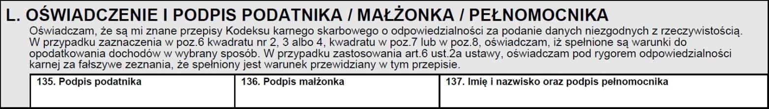 liczbę załączników. Jeśli załącznik PIT/D złożyliśmy z innym zeznaniem, to należy wypełnić także pozycje 132 i 134. Pozycję 130.