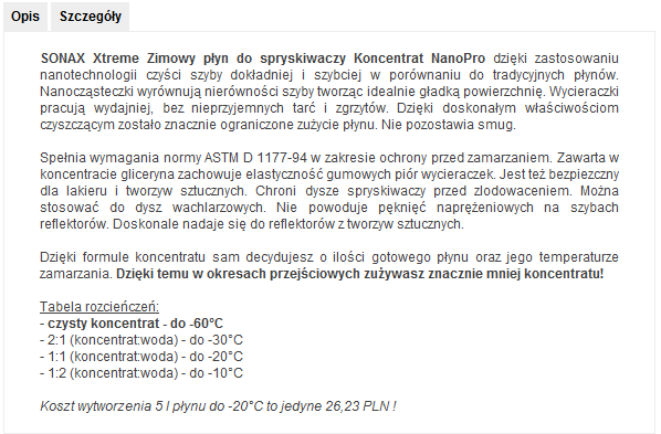 Opisy produktów zazwyczaj pochodzą od dystrybutorów lub producentów i są bardzo zbliżone w konkurencyjnych sklepach.