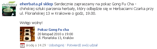 Na Facebooku w większości e-sklepów można natrafić na wiele przydatnych informacji, np.