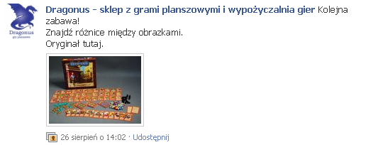 Sklep z grami planszowymi i wypożyczalnia gier zaprasza fanów na Facebooku do klasycznej gry polegającej na odnajdywaniu różnic między zdjęciami. Przed Wielkanocą internetowy sklep Skarpetkowo.