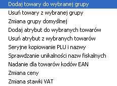 W związku z tym, Ŝe niektóre towary opodatkowane dotąd stawką 7% zostaną opodatkowane stawką 8%, a niektóre stawką 5% przydatne moŝe okazać się wcześniejsze pogrupowanie towarów.