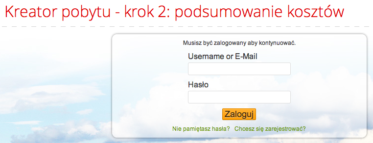 Musimy się więc zalogować podając swój login lub e- mail.