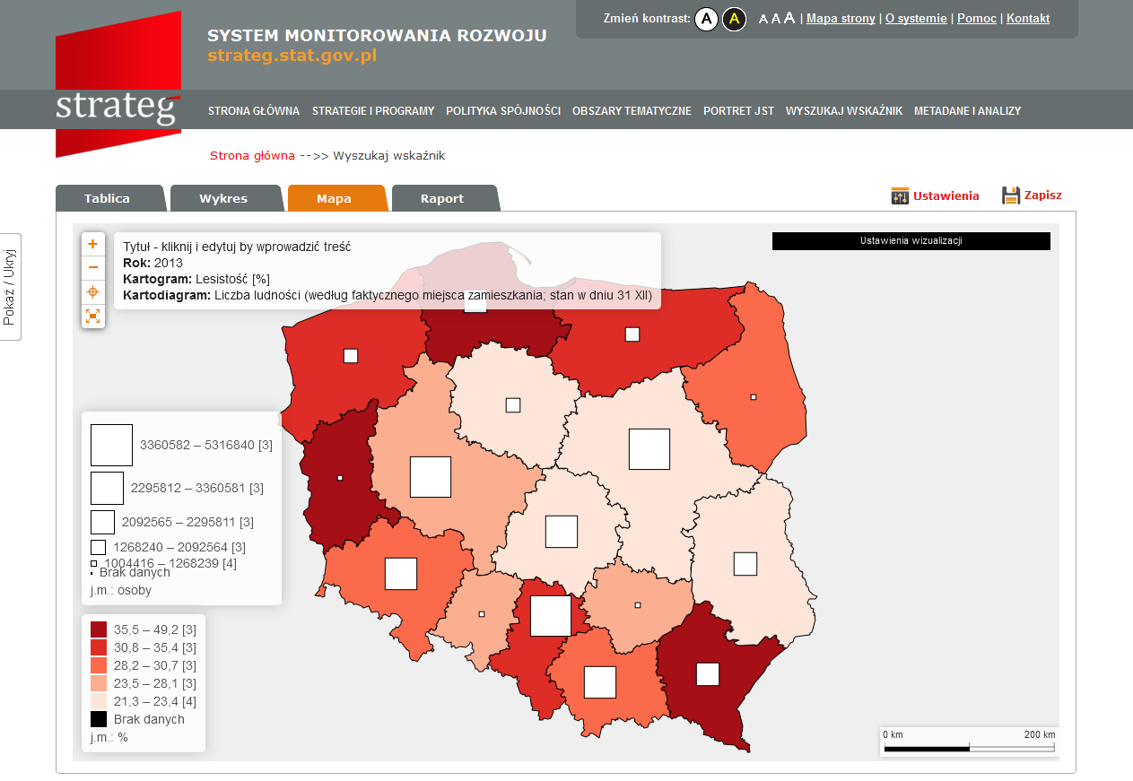 Funkcja zoomowania, centrowania widoku mapy oraz przycisk