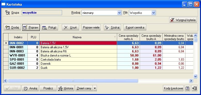 Wystawianie dokumentów WZ w zadanych cenach z naliczonym podatkiem VAT. 4.