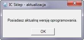 3.8 Pliki pomocy 3.8.1 Aktualizacja programu Jeśli chcemy z aktualizować IC_Sklep z poziomu programu, z paska menu wybieramy: Pomoc -> Aktualizacja programu.