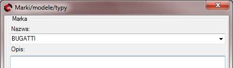 kolejnym oknie, w polu Nazwa podajemy nazwę marki, którą chcemy dodać.