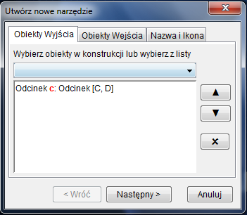 5 Narysuj odcinek c między punktami C i D. 6 Przesuń punkty A, B i C, żeby sprawdzić poprawność konstrukcji. 7 Zmień kolor odcinka c i ukryj etykiety wszystkich obiektów.