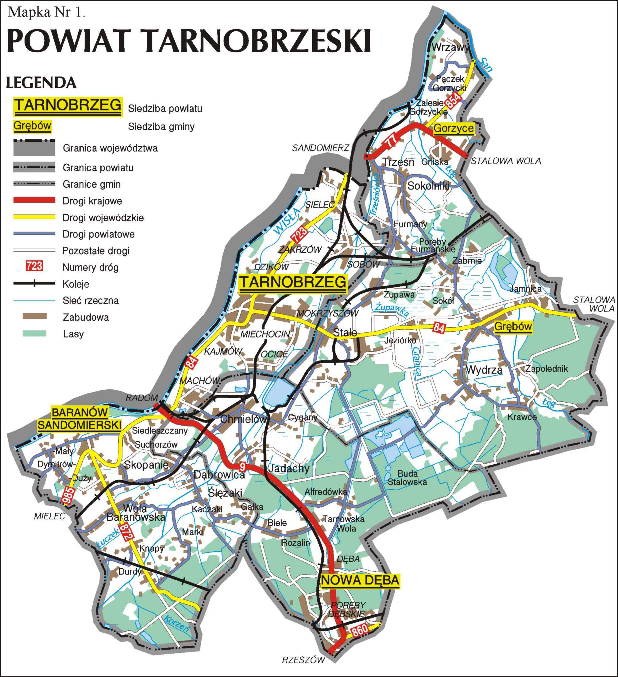 1. Informacje ogólne 1.1. PołoŜenie, powierzchnia, dane demograficzne Powiat tarnobrzeski (ziemski) obejmuje swym zasięgiem obszar 52.002 ha.