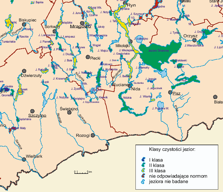 Źródło: Raport o stanie środowiska województwa warmińsko-mazurskiego 2000.
