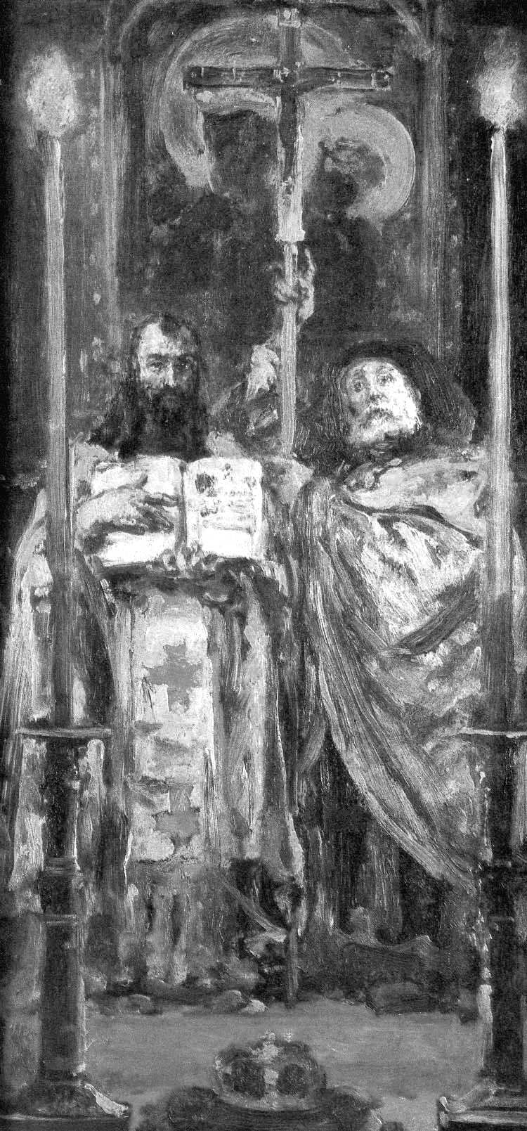 Jan Matejko, Cyryl i Metody Ruś Kijowska przyjęła chrześcijaństwo w wersji wschodniej, bizantyjskiej w latach 988-989.