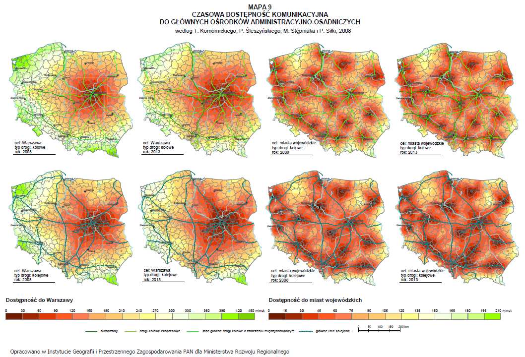 MDT w 2010 r. Źródło: Komornicki 2011. Mapa 11.