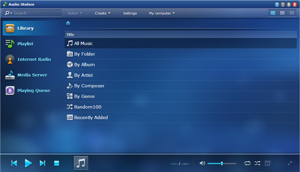 Rozdział Odtwarzanie muzyki w aplikacji Rozdział 14: Audio Station 14 Audio Station to oparta na www aplikacja dźwiękowa, umożliwiająca dostęp do biblioteki muzycznej na serwerze Synology NAS, wybór