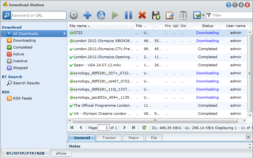 Rozdział Pobieranie plików przy użyciu Rozdział 16: aplikacji Download Station 16 Download Station to oparta na przeglądarce internetowej aplikacja, za pomocą której można pobierać pliki z Internetu