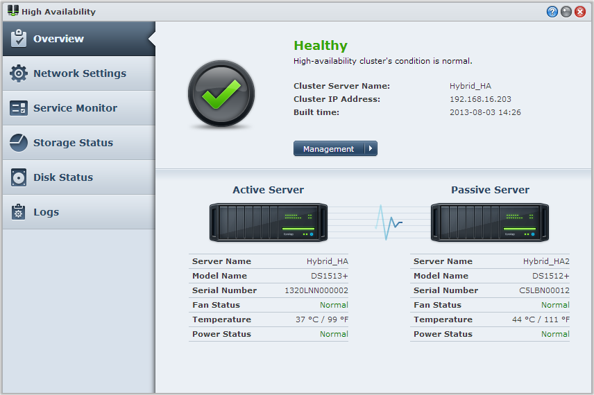 Rozdział Działanie non-stop dzięki funkcji Rozdział 18: Synology High Availability 18 Pojęcie High Availability (wysoka dostępność) odnosi się do układu serwerów, który ma za zadanie zredukować