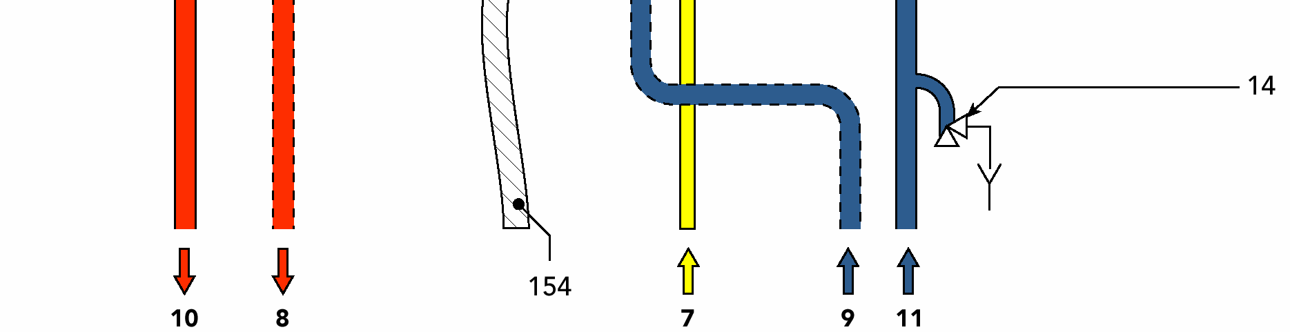 Zawór zwrotny 186 Czujnik temperatury na powrocie c.o. 201 Komora mieszająca 246 Przetwornik ciśnienia 32