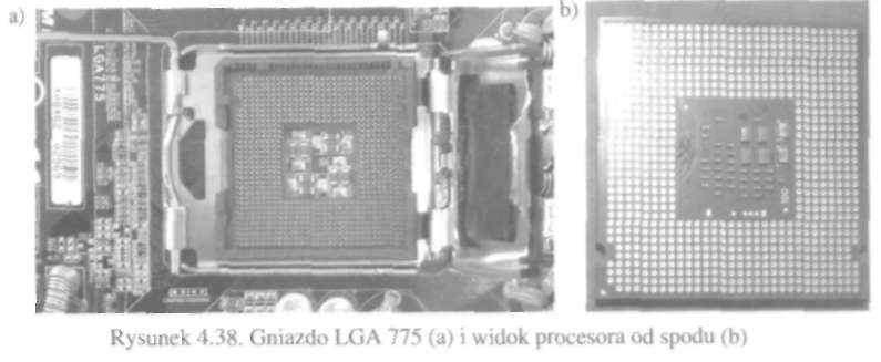 Procesory 229 Kolejne gniazdo na rysunku 4.37 to Socket 478 przeznaczone do procesorów Intel Pentium 4, Celeron, Celeron D lub Intel Pentium 4 Extreme Edition.