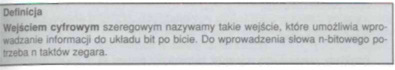 30, Równolegle wprowadzanie informacji do układu Wejście szeregowe wymaga