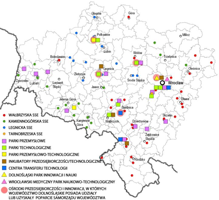 i Bobru oraz Wzgórza Trzebnickie. Osobną kategorię stanowią miasta, ze stolicą regionu na pierwszym planie.