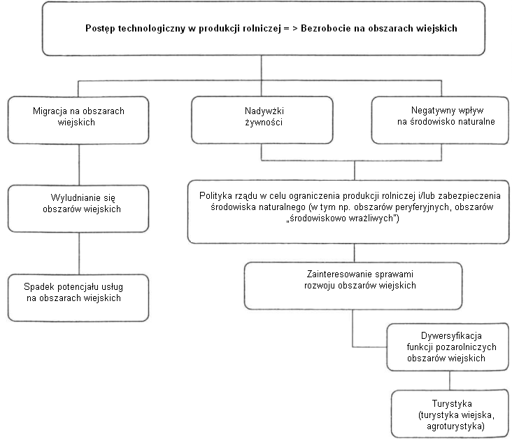 Rys. 12. Turystyka w rozwoju wsi Źródło: Zmodyfikowano schemat M. Sznajdera oraz L. Przezbórskiej [2006, s. 54]. Agroturystyka może stanowić część rozwiązania problemu rozwoju obszarów wiejskich.