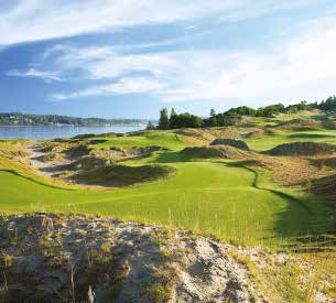 PRZYKŁAD: Chambers Bay, Tacoma, USA Projekt: Robert Trent Jones II Chambers Bay jest znakomitym przykładem inwestycji golfowej na terenach poindustrialnych, która została idealnie wkomponowana w