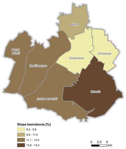 Bezrobocie w powiecie janowskim na koniec września 2013 r. wyniosło 14,6%.