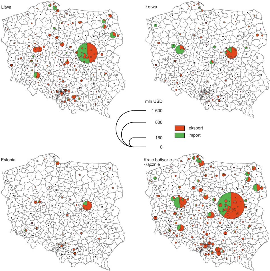 Grajewo, Ełk, Suwałki). Wymianę z Litwą prowadzą także przedsiębiorstwa z Krakowa, Górnego Śląska, Wielkopolski i Trójmiasta.