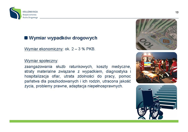 Powyżej widać wyraźnie koszt, który ponosi całe społeczeństwo pozwalając na to, żeby na polskich drogach było dużo wypadków drogowych.