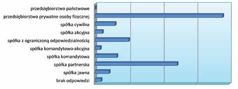 Rysunek 19. Struktura udziału firm ze względu na preferowaną formę prawną działalności. Źródło: Opracowanie własne.