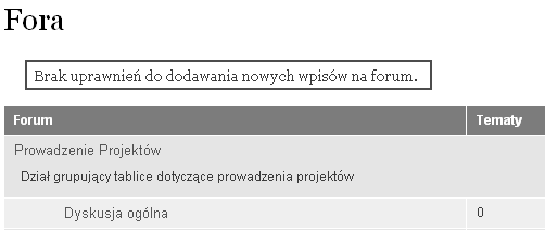 Gdy ju zalogujemy si na konto dowolnego testowego u ytkownika, zauwa ymy, e nie ma tam ani paska administracyjnego, ani odno nika Dodaj tre, co oznacza, i nie mo emy utworzy adnego wpisu.