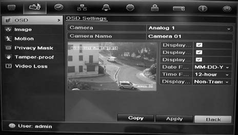 Rozdział 14 Ustawienia kamery Zależnie od modelu rejestrator TVR 11 obsługuje maksymalnie 16 kamer analogowych.