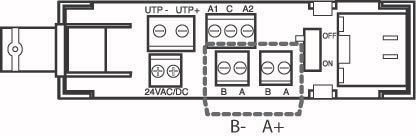 RS-422 (w skrzynce WE/WY): 0111 1111 Przełączniki adresu: Szybkość